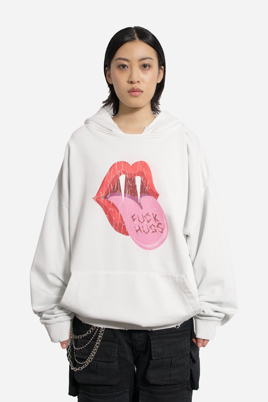 Tongue Hoodie white